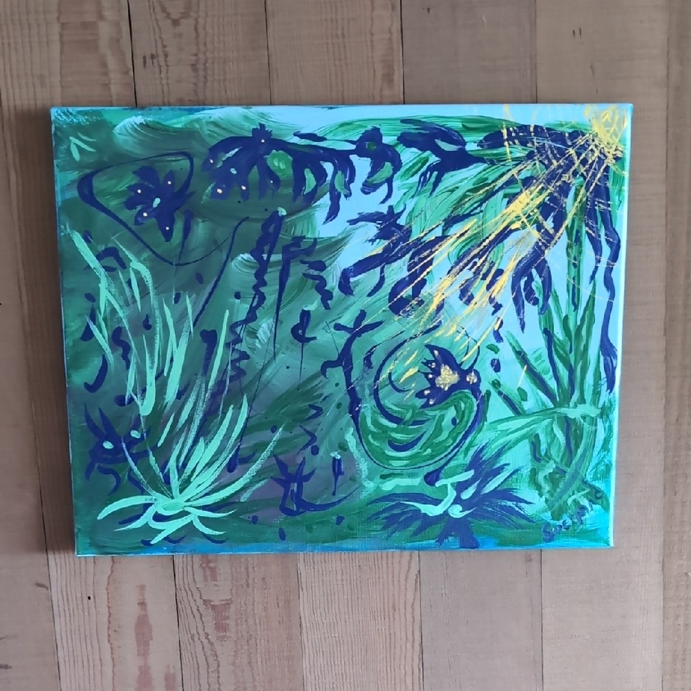 New Abstract Original Canvas : Where Sunlight Finds the Wild